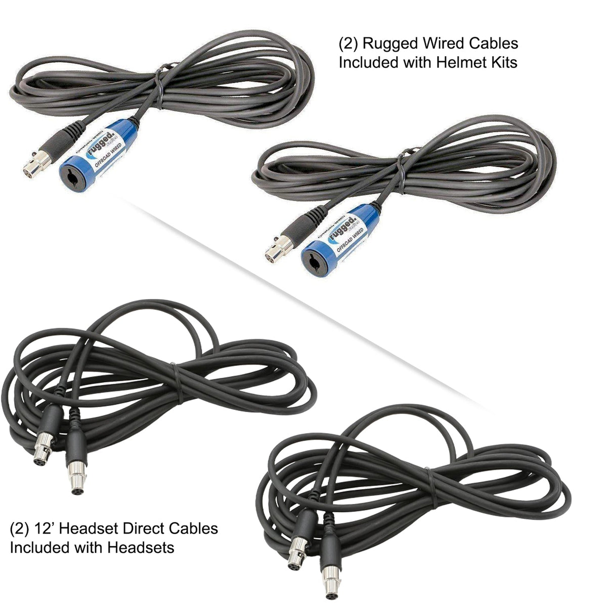 Rugged Radios 364 Intercom Kit â€“ 2-Person Bluetooth Intercom System - Headsets 364-2P-H41