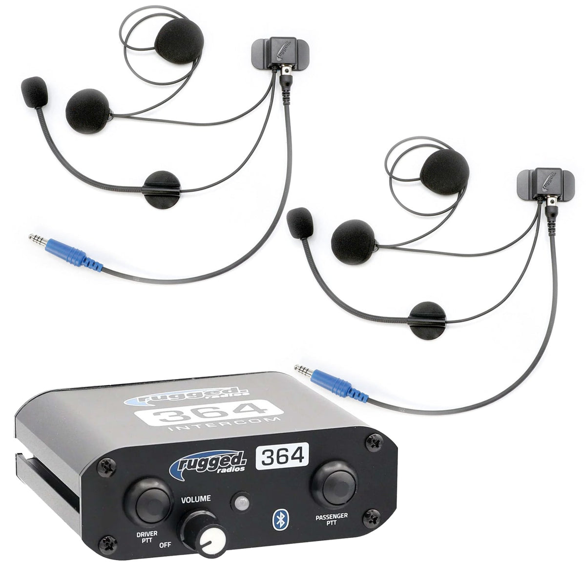 Rugged Radios 364 Intercom Kit â€“ 2-Person Bluetooth Intercom System - Headsets 364-2P-H41