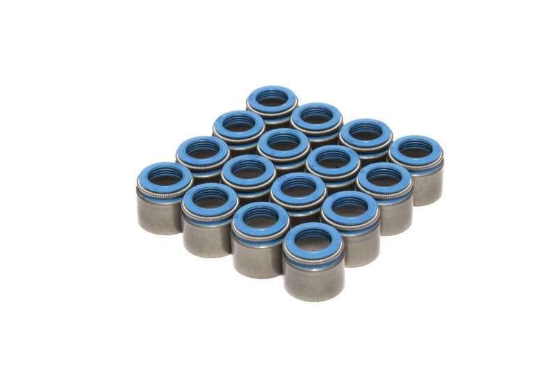 Comp Cams Positive Stop Valve Stem Seal - 5/16 in Valve Stem - 0.530 in Guide - Steel Body / Viton - Set of 16 520-16