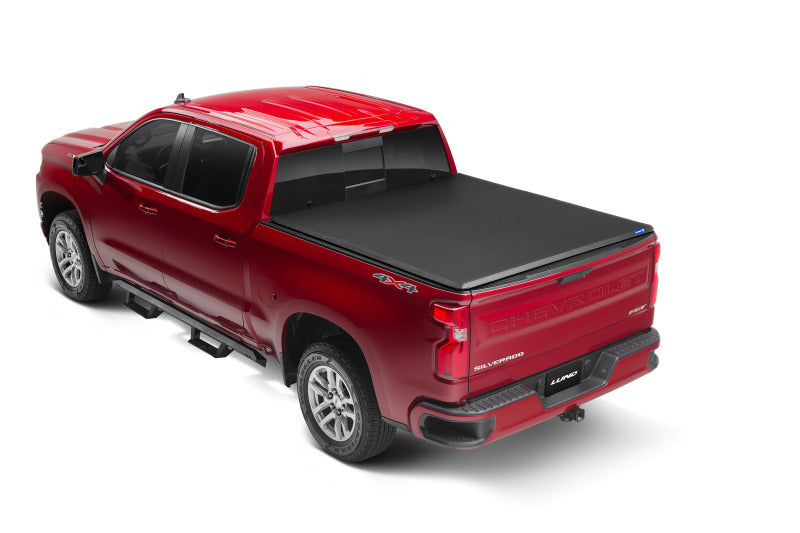 Lund Genesis Tri-Fold Tonneau Cover - Vinyl - Black - 5 Ft. 6" Bed - GM Fullsize Truck 2019-20