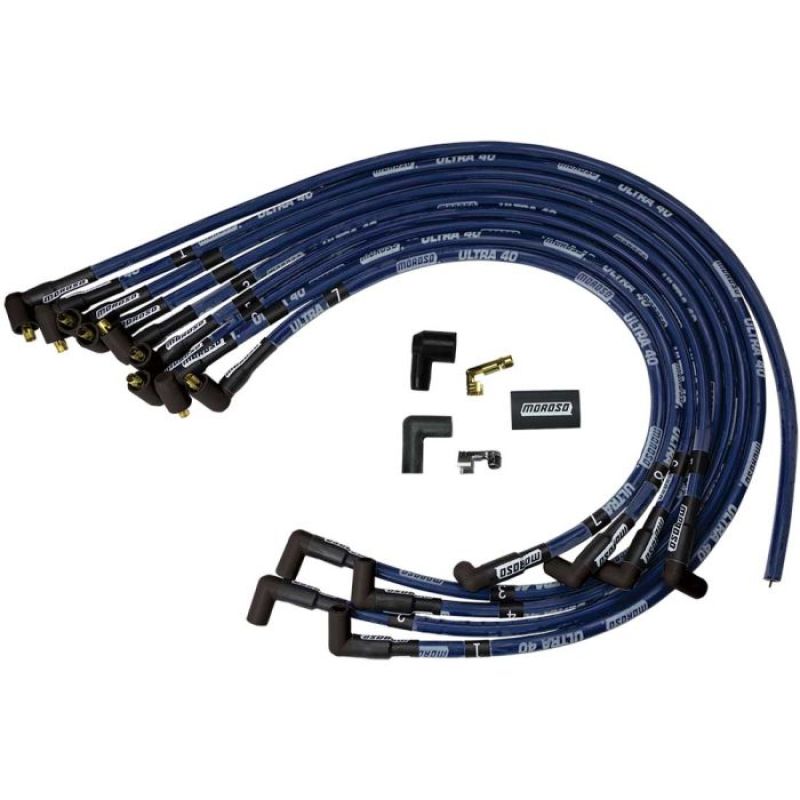 Moroso Ultra 40 Race Wire - S.B - Chevy Sleeved Under Header - 90 Plug - Non-HEI