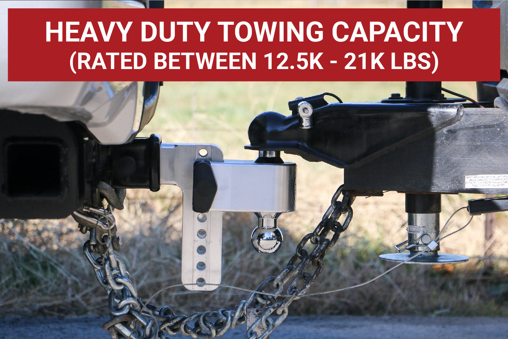 Weigh Safe Ball Mount Hitch - 2/2-5/16" Hitch - 8" Drop - 8000/18500 lb Capacity - Aluminum/Steel/Chrome