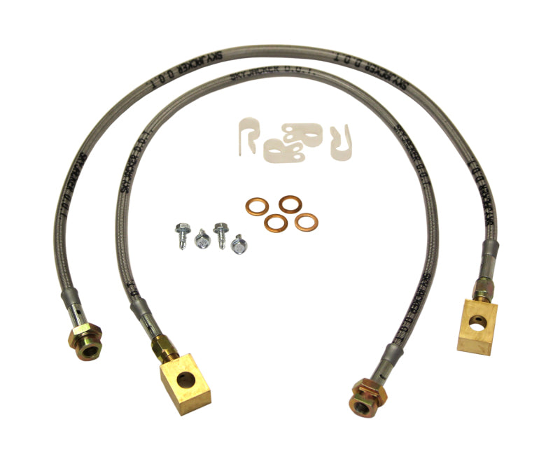 Skyjacker DOT Approved Braided Stainless Front Brake Hose Kit - 4 to 6 in Lift - GM Fullsize Truck 1988-2000