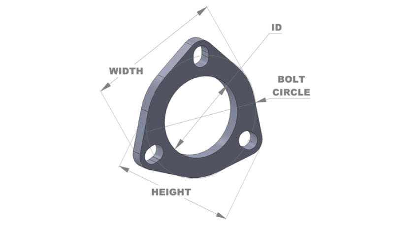 Vibrant Performance 3-Bolt Collector Flange 3/8" Thick 2-1/2" ID Stainless - Set of 5