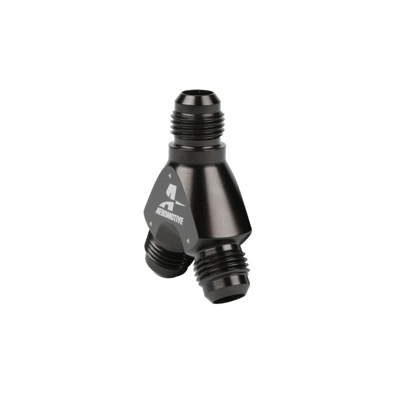 Aeromotive Y-Block Fitting - 6 AN to 2 x -6 AN