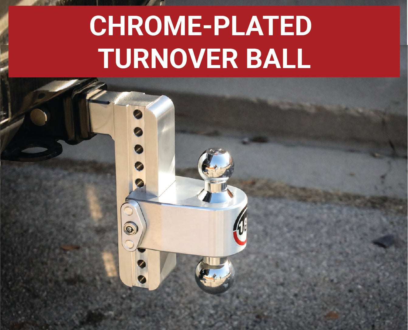 Weigh Safe Ball Mount Hitch - 2/2-5/16" Hitch - 8" Drop - 8000/12500 lb Capacity - Aluminum/Steel/Chrome