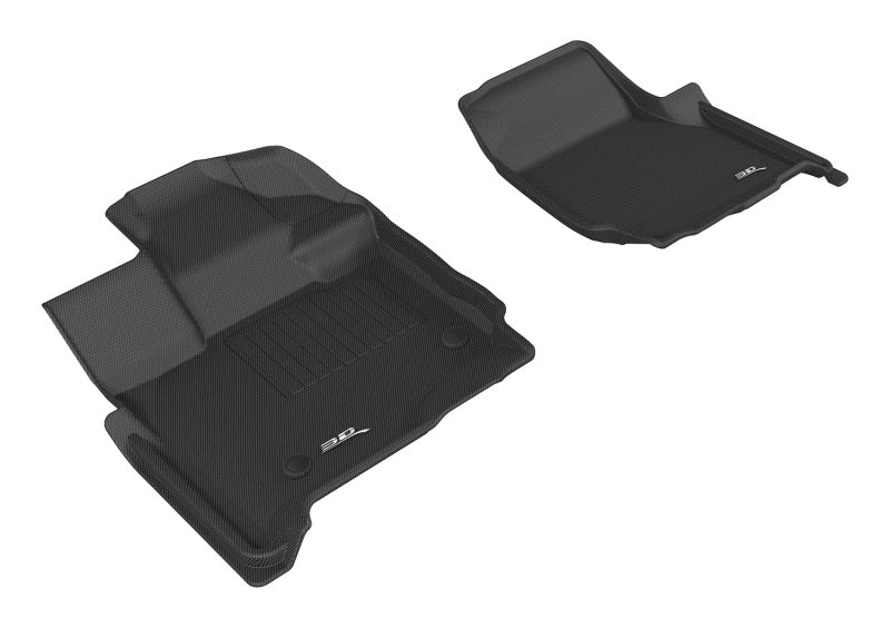 3D MAXpider Kagu Floor Liner - Front - Black/Textured - SuperCab - Dual Post - (Pair)