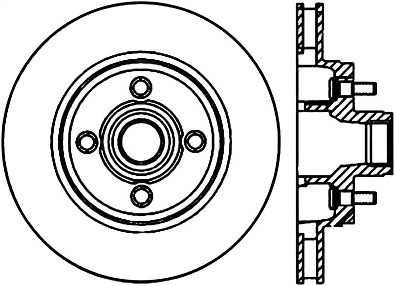 StopTech Sport Cryo Brake Rotor - Front - Right Side - Slotted - 277 mm OD - 26.1 mm Thick - Iron - Black Paint - Ford Mustang 1987-93