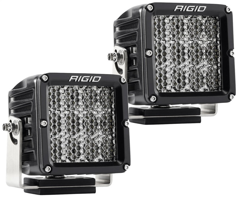 Rigid Industries D-XL PRO LED Driving Light Assembly - Diffused White Lens - 4 x 4 in Square - Black (Pair)