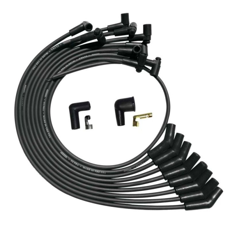 Moroso Ultra Spiral Core 8 mm Spark Plug Wire Set - Black - 135 Degree Plug Boots - HEI Style Terminal - Small Block Ford 51070