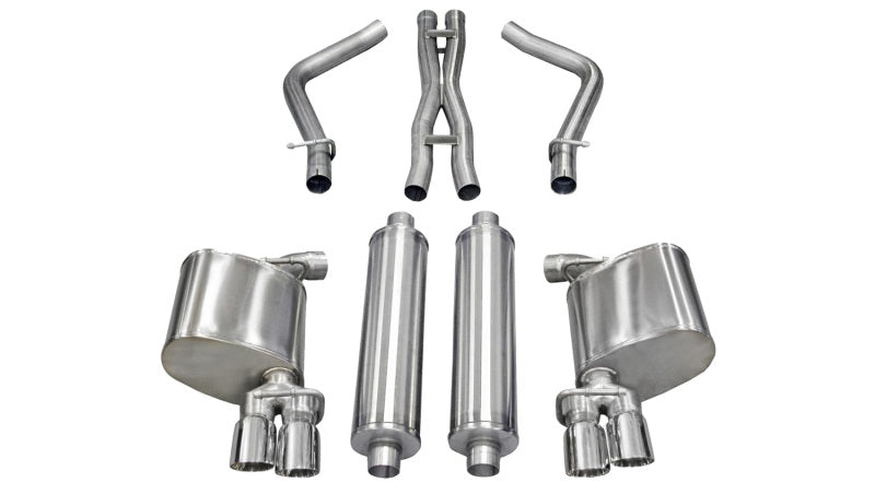 Corsa Xtreme Cat-Back Exhaust System - 2-1/2 in Diameter - Dual 3 in Twin Tips - Polished Pro-Series Tips - Mopar V8 - R/T - Dodge Charger 2011-14