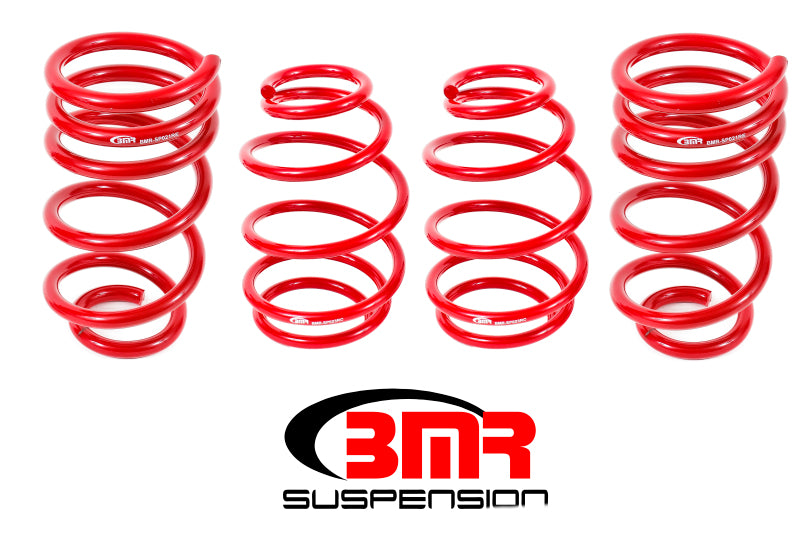 BMR Suspension Suspension Spring Kit - 1.4 in Lowering Front / 1 in Lowering Rear - 4 Coil Springs - Red Powder Coat - Chevy Camaro 2010-15