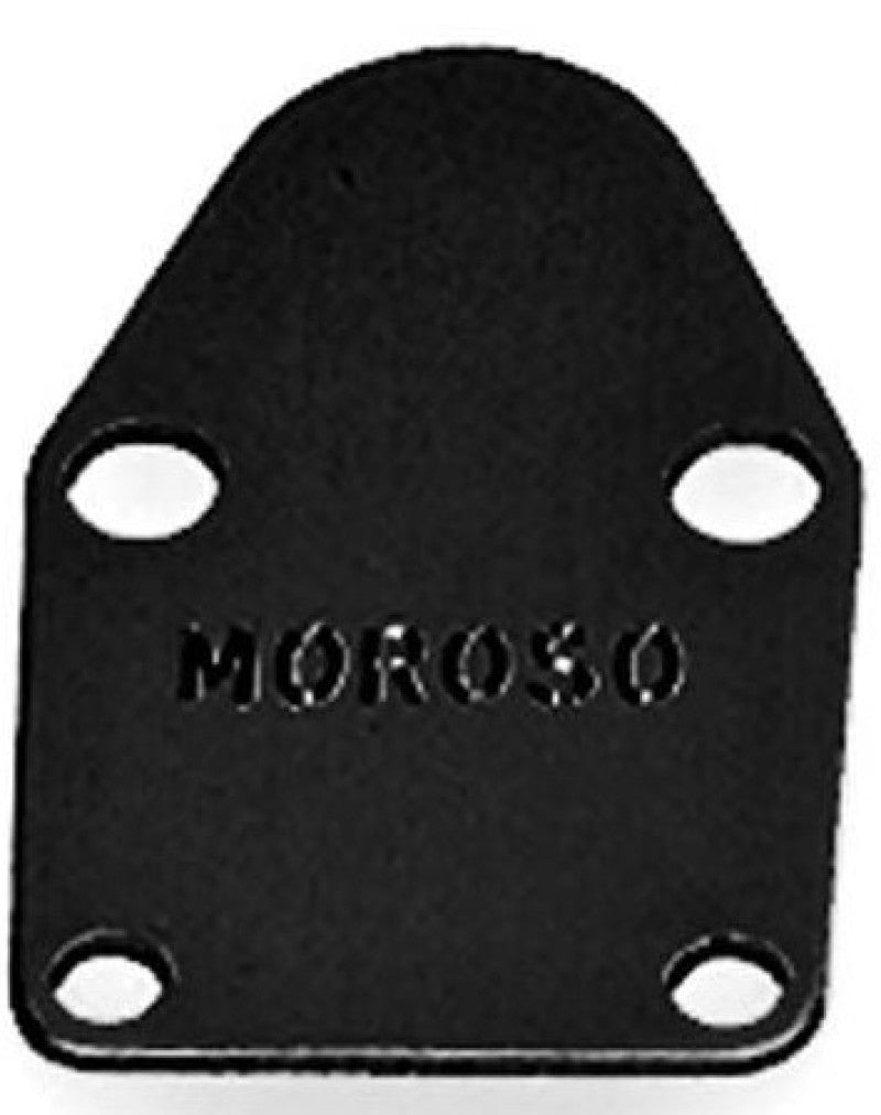 Moroso Fuel Pump Blockoff - Black Anodized - Small Block Chevy