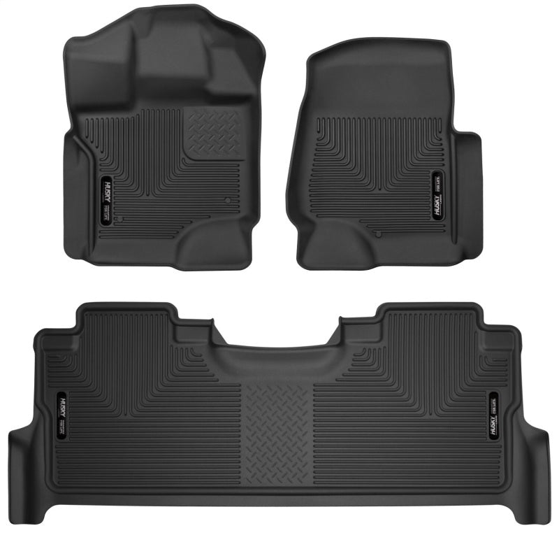 Husky Liners X-Act Contour Front/2nd Row Floor Liner - Black - Ford Fullsize Truck 2021