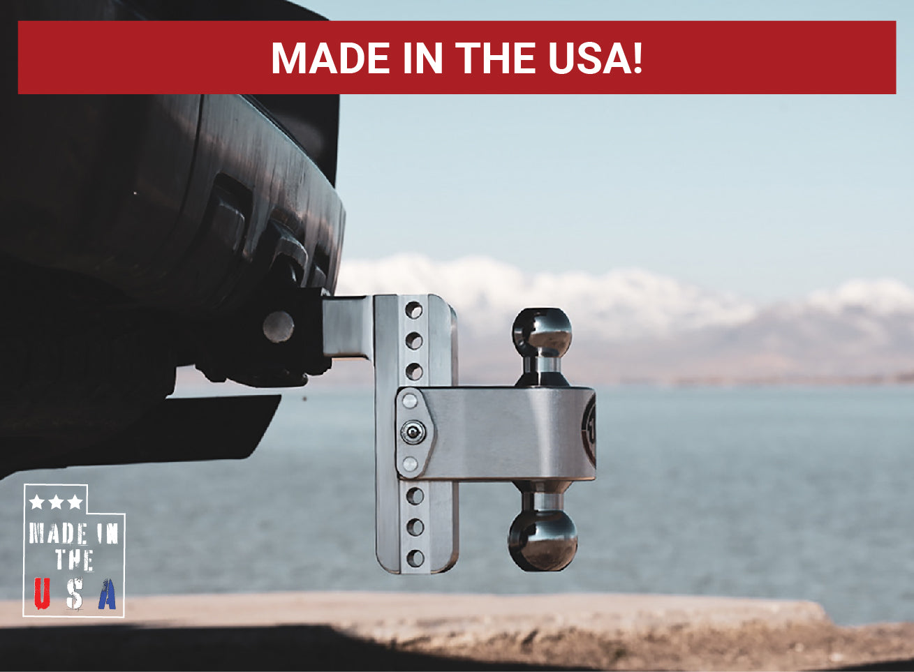 Weigh Safe Ball Mount Hitch - 2/2-5/16" Hitch - 8" Drop - 8000/18500 lb Capacity - Aluminum/Steel/Chrome