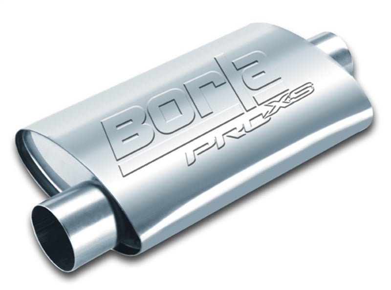 Borla ProXS Muffler - 3 in Center Inlet - 3 in Offset Outlet - 14 x 4 x 9-1/2 in Oval Body - 18 in Long - Universal