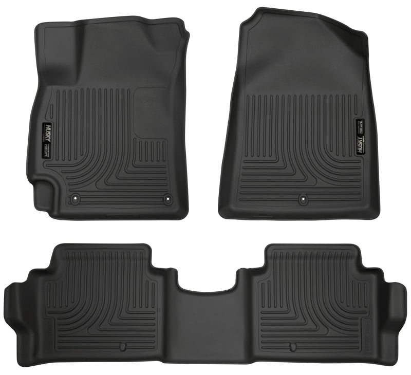 Husky Liners WeatherBeater Front / 2nd Row Floor Liner - Black - Hyundai Elantra 2017-20