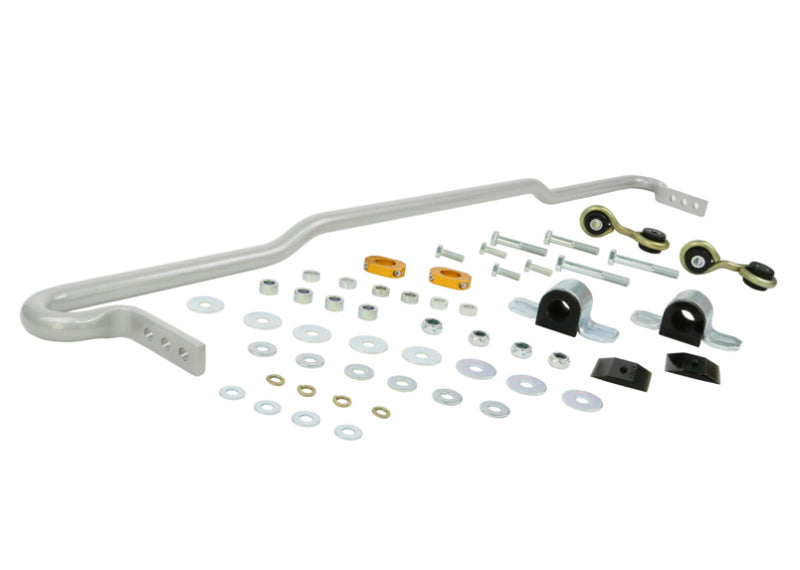 Whiteline Performance Sway Bar - 3 Point Adjustable - Rear - 22 mm Diameter - Steel - Silver Powder Coat