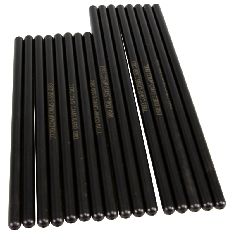 Comp Cams Hi-Tech Pushrod - 6.650/7.900" Long - 5/16" Diameter - 0.080" Thick Wall - Chromoly - Mopar Gen III Hemi - (Set of 16)