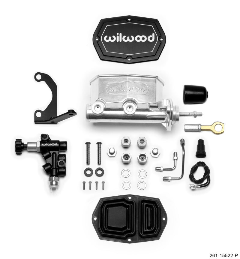 Wilwood Compact Master Cylinder - 7/8 in Bore - 1.100 in Stroke - Integral Reservoir - Proportioning Valve - Polished