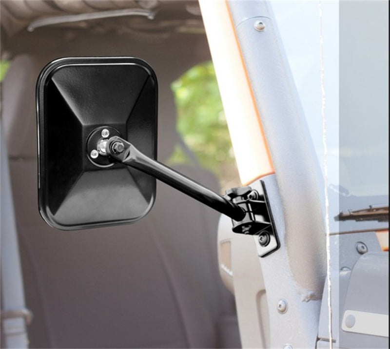 Rugged Ridge Quick Release Side Mirror Black Rectangular