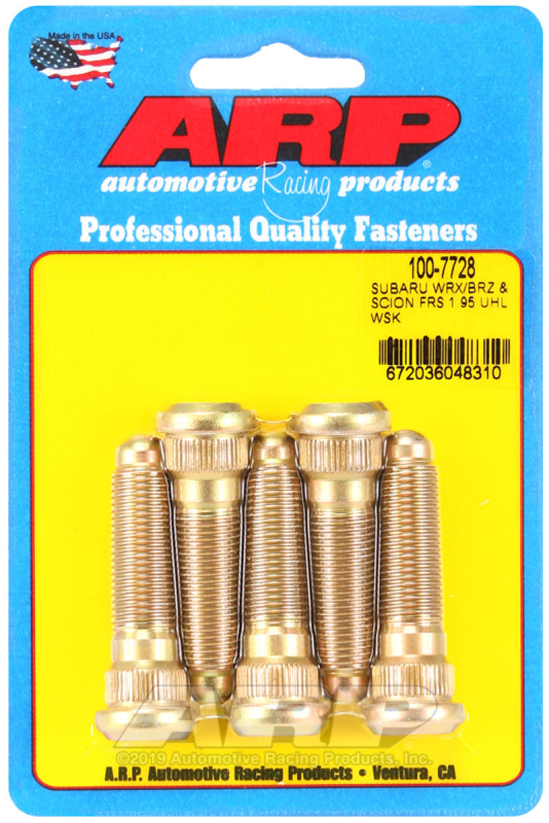 ARP Wheel Stud - 2.535" Long - 0.565" Knurl - Chromoly - Cadmium - (Set of 5)