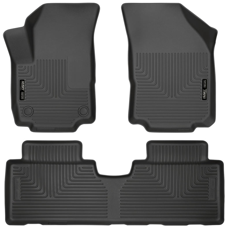 Husky Liners WeatherBeater Front / 2nd Row Floor Liner - Black - GM Midsize Crossover 2018-24