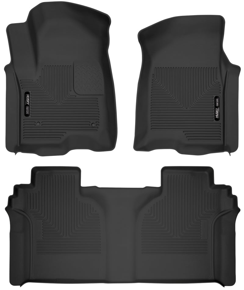 Husky Liners X-Act Contour Front / 2nd Row Floor Liner - Black / Textured - Crew Cab - GM Fullsize Truck 2019-24