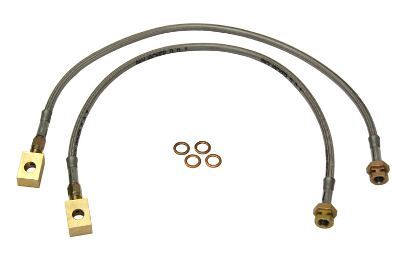 Skyjacker DOT Approved Braided Stainless Front Brake Hose Kit - 3 to 5 in Lift - Various Jeep Applications 1979-91