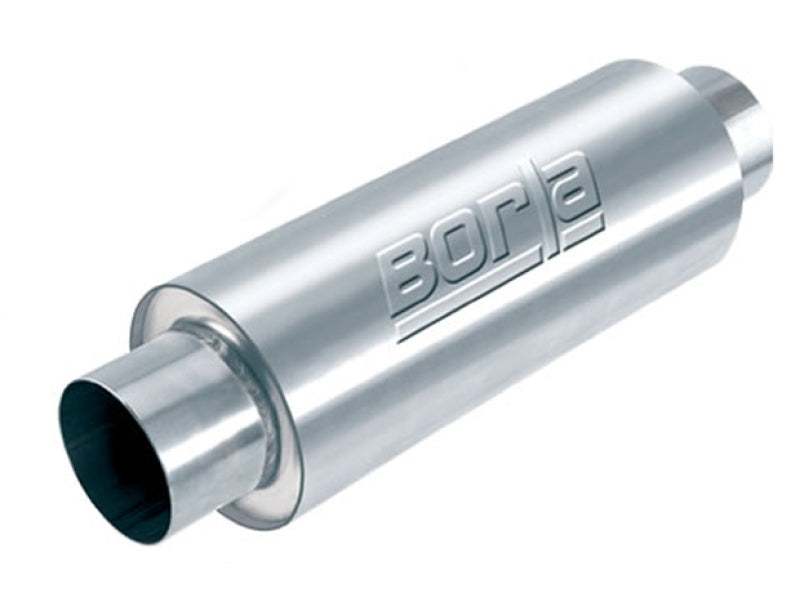 Borla XR-1 Stainless Racing Sportsman Round Muffler - Inlet: 3" - Outlet: 3" - Case Dimensions: 15" L x 5" Diameter