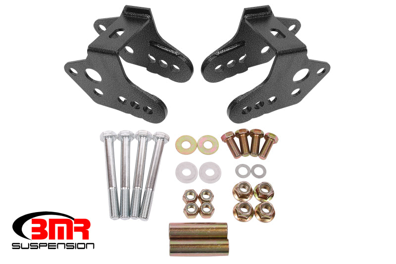 BMR Suspension Control Arm Bracket - Relocation - Lower - Bolt-On - Black Hammertone - Ford Mustang 1979-2004