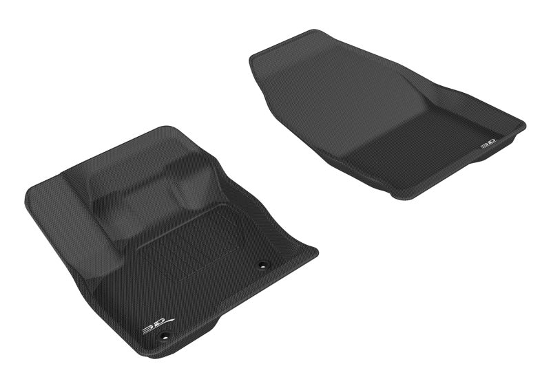 3D MAXpider Kagu Floor Liner - Front - Black/Textured - Ford Midsize SUV 2015-21 - (Pair)