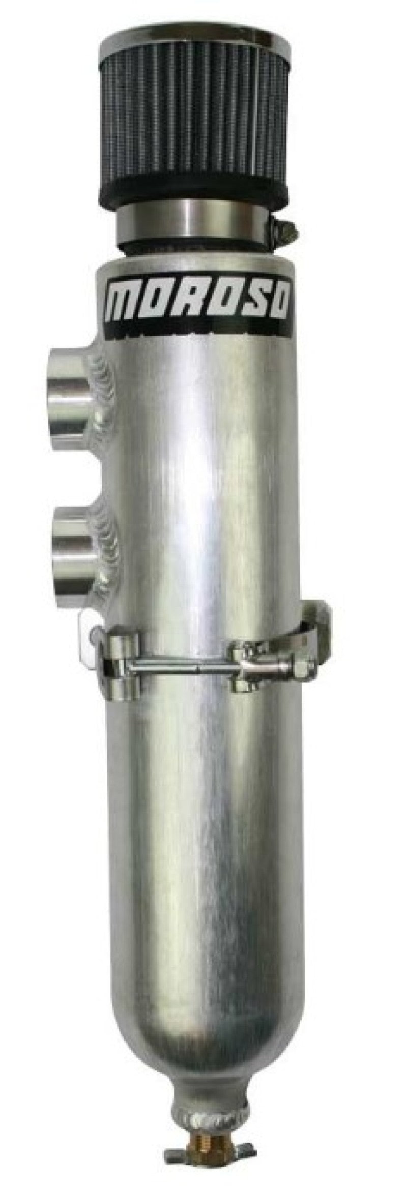 Moroso Breather Tank - 3 in Diameter x 17 in Tall - Dual 16 AN Female Inlet - Petcock Drain