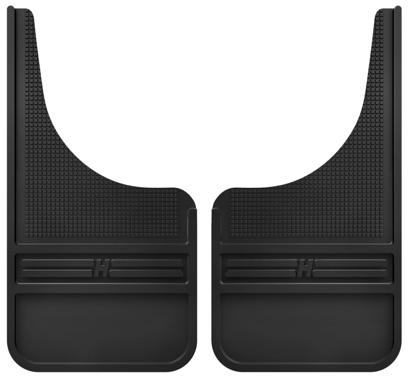 Husky Liners MudDog Front Mud Flap - 12 in Wide - Rubber - Black / Textured - Various Applications 55000 - Pair