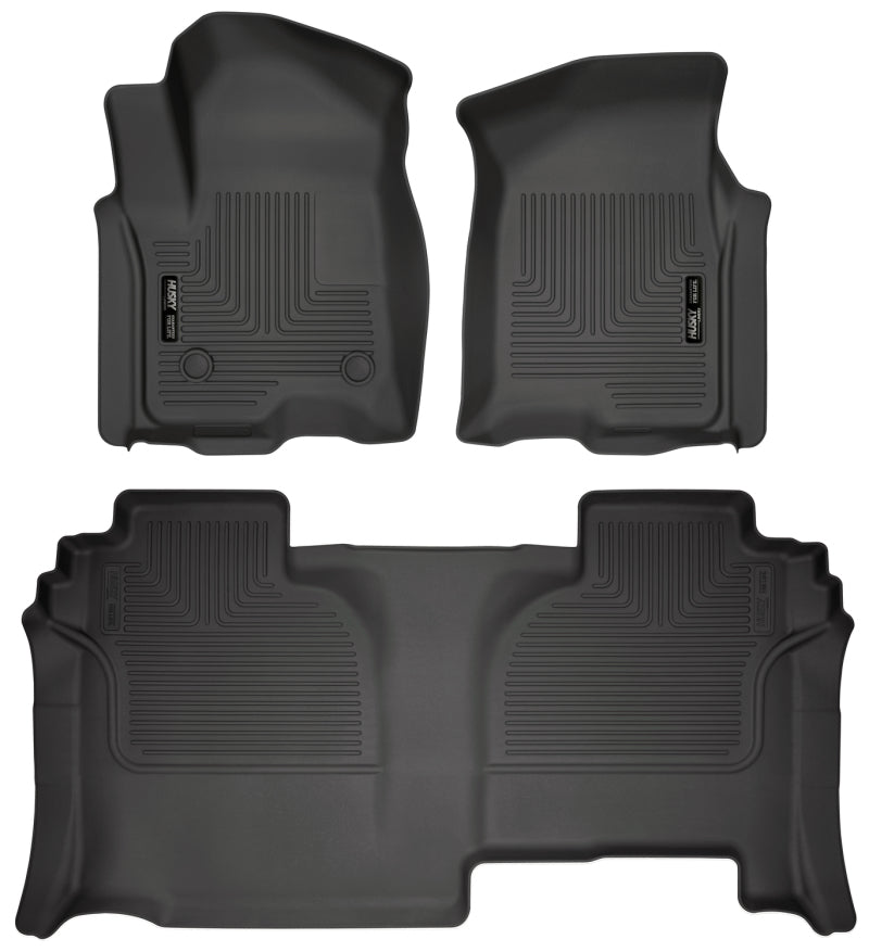 Husky Liners WeatherBeater Front / 2nd Row Floor Liner - Black / Textured - Crew Cab - GM Fullsize Truck 2019-24 94031