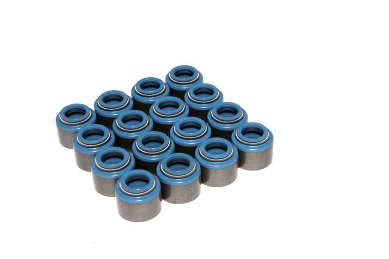 Comp Cams Positive Stop Valve Stem Seal - 3/8 in Valve Stem - 0.500 in Guide - Steel Body / Viton - Set of 16 514-16