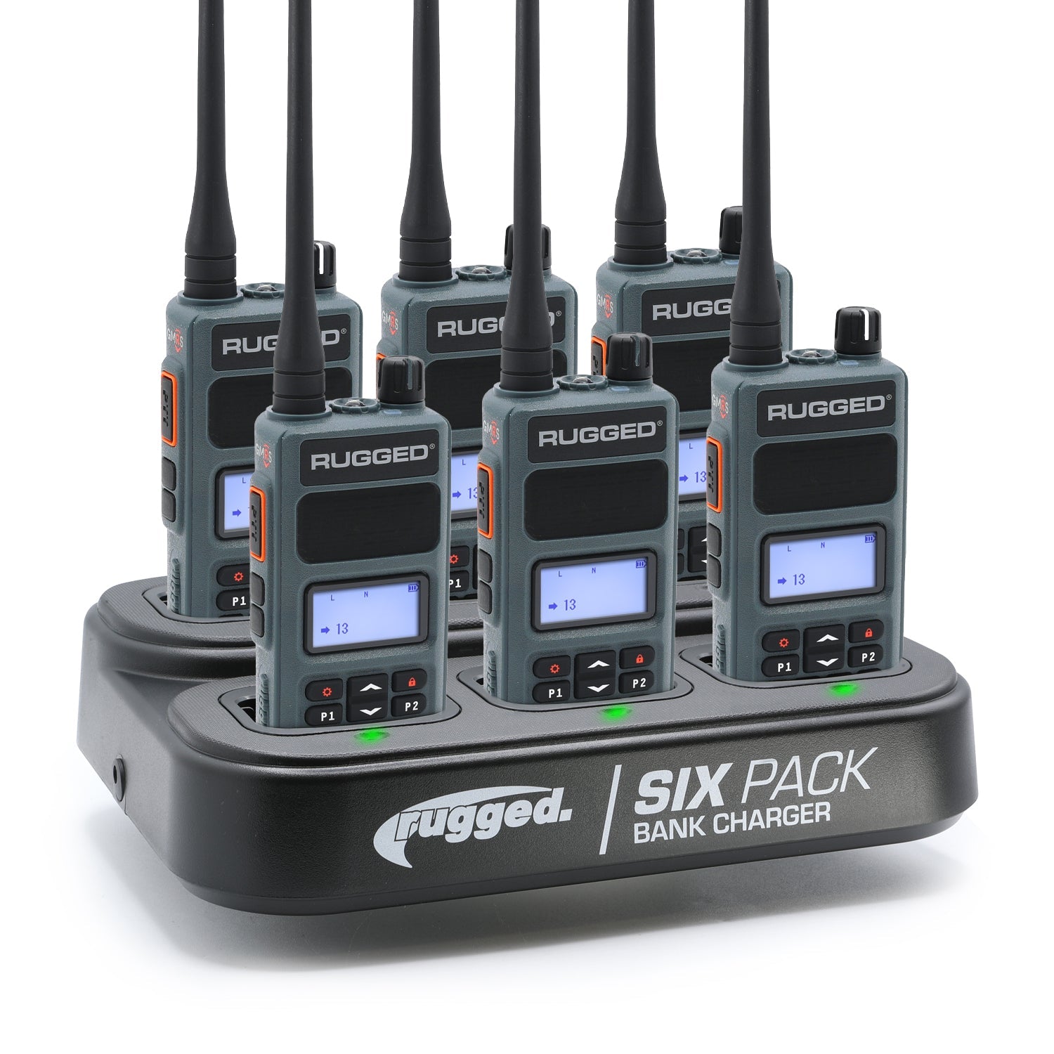 Rugged Radios GMR55W - GMRS Handheld Radio - Gray (6 Pack) 6PACK-KIT-GMR5