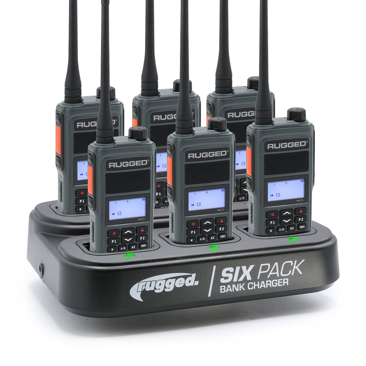 Rugged Radios GMR5-X5W - GMRS Handheld Radio - Safety Orange (6 Pack) 6PACK-KIT-GMR5-X-ORN