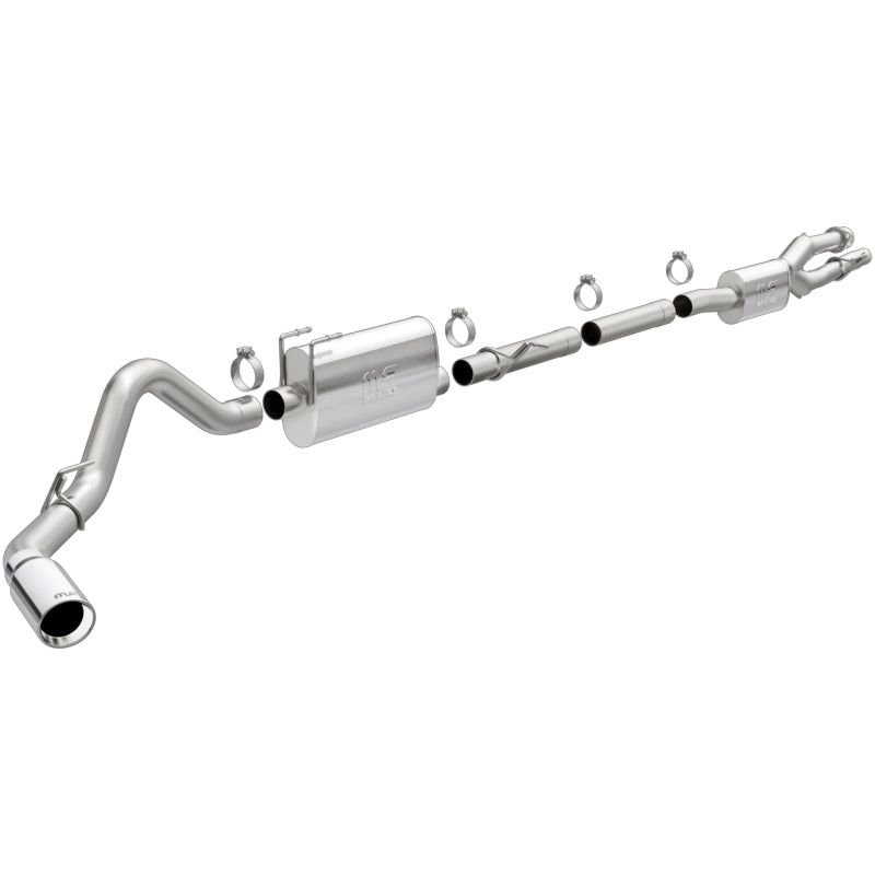 Magnaflow Street Series Exhaust System - Cat-Back - 3-1/2" Diameter - Single Side Exit - 5" Polished Tip - Stainless - Ford Powerstroke - Super Duty