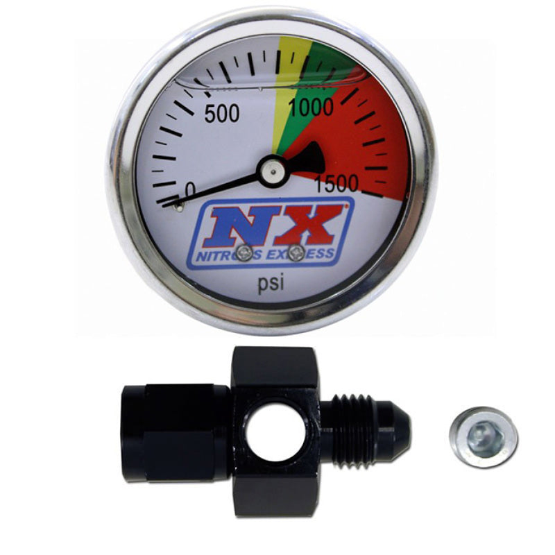 Nitrous Express Nitrous Flo-Thru Nitrous Pressure Gauge -04AN w/ Manifold