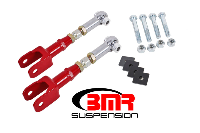 BMR Suspension Toe Rods - Rear - On-Car Adjustable  - Red - 2015-17 Mustang