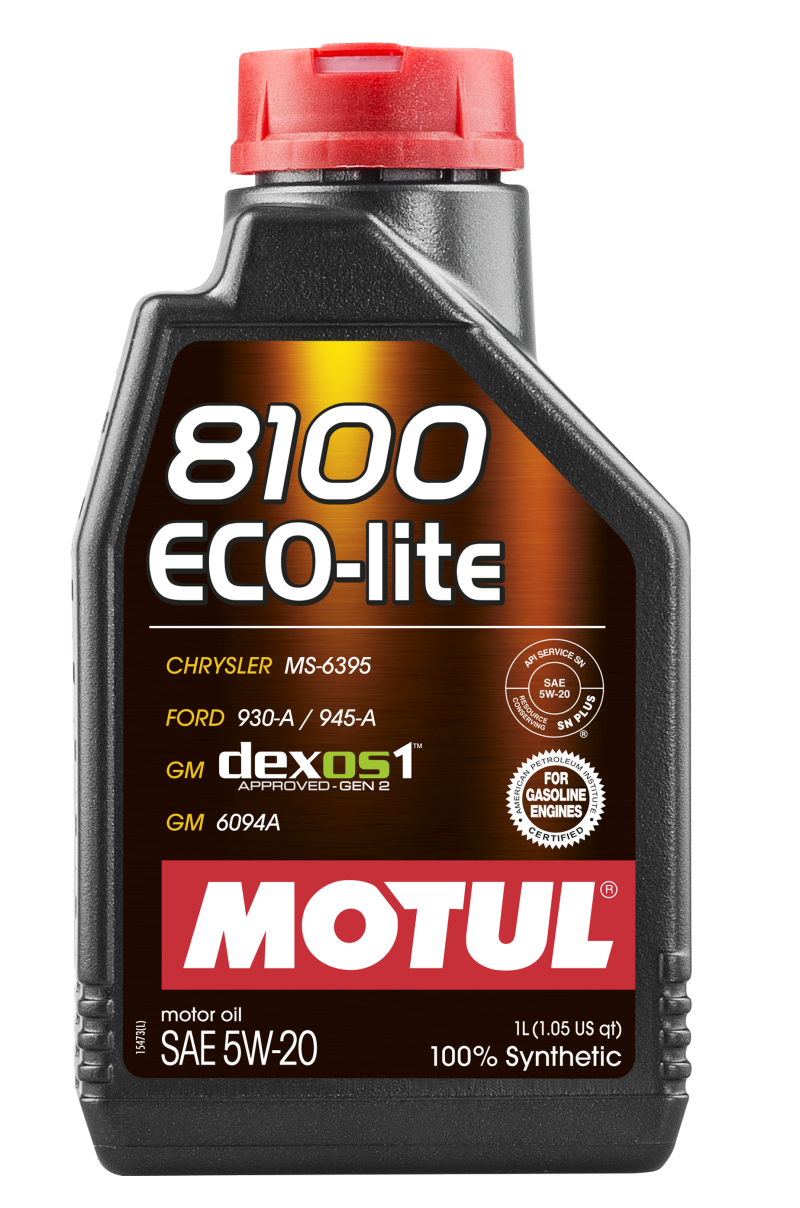 Motul 8100 ECO-lite Motor Oil - 5W20 - Dexos1 - Synthetic - 1 L Bottle - (Set of 12)