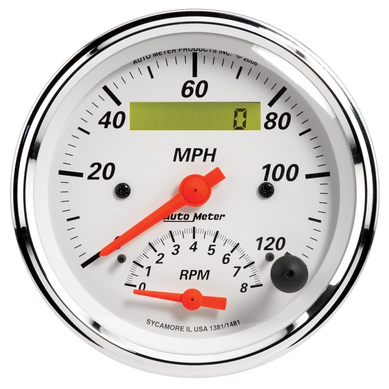 Auto Meter Arctic White Tachometer / Speedometer Combo - 3-3/8 in.