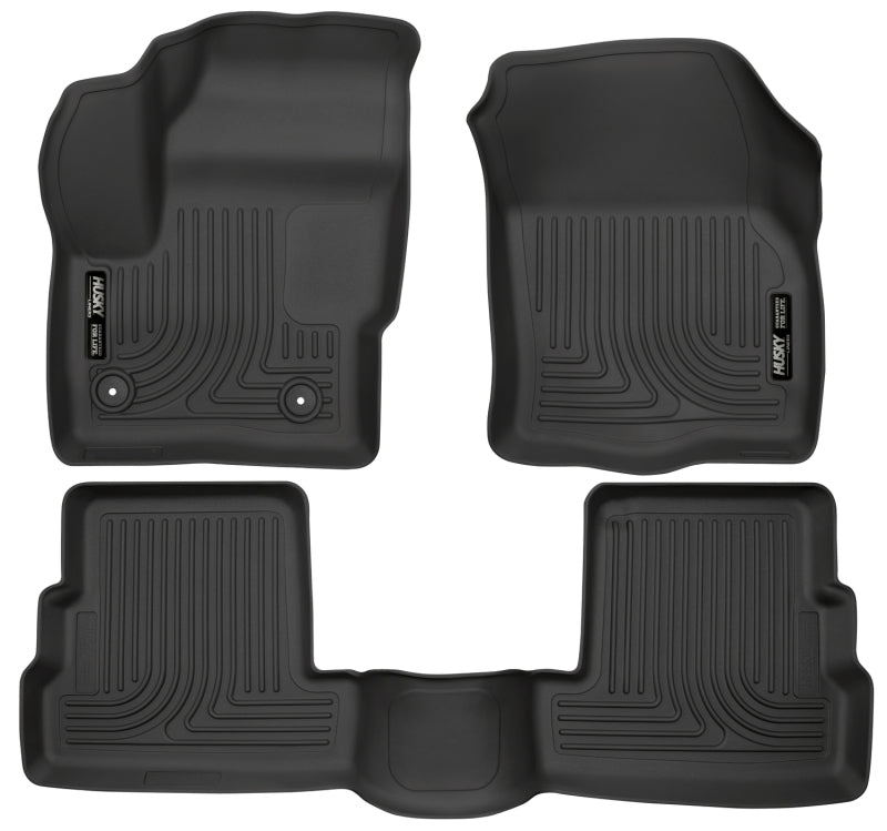 Husky Liners WeatherBeater Front / 2nd Row Floor Liner - Black - Ford Compact SUV 2015-19