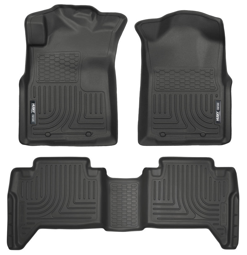 Husky Liners Front/2nd Seat Floor Liner Weatherbeater Plastic Black - Toyota Tacoma 2005-15