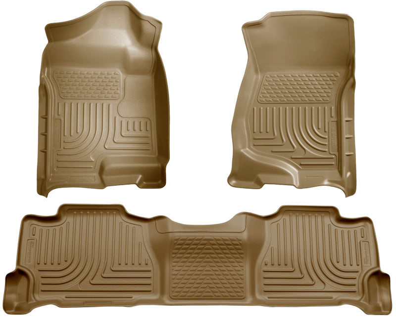 Husky Liners Weatherbeater Front / 2nd Row Floor Liner - Tan - Crew Cab - GM Fullsize SUV 2007-14 98263