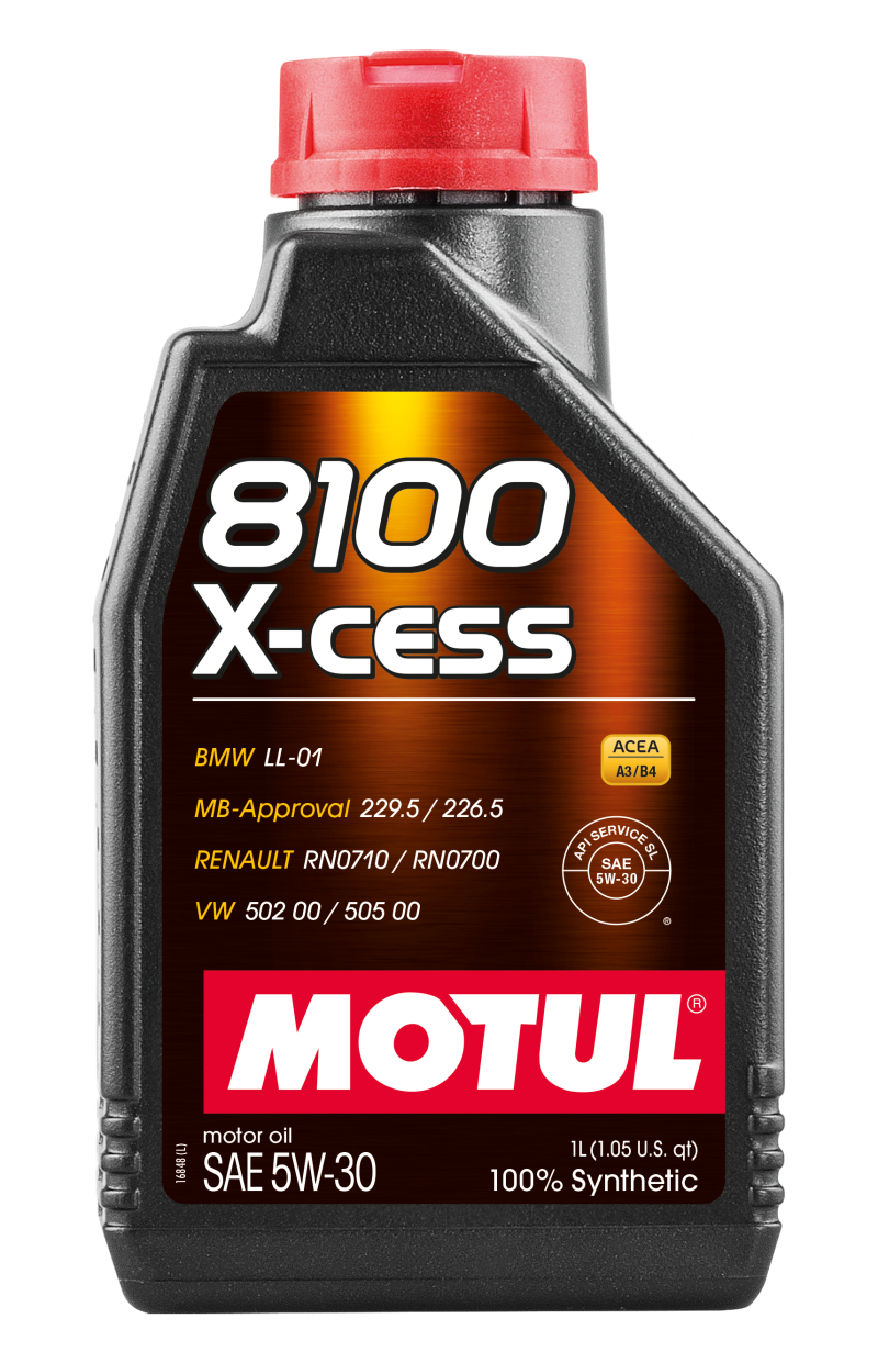 Motul 8100 X-cess Motor Oil - 5W30 - Synthetic - 1 L Bottle - (Set of 12)