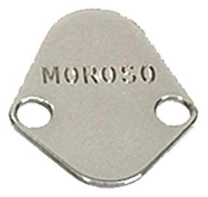 Moroso Fuel Pump Blockoff - Chrome - Big Block Chevy / Mopar V8 / Ford V8