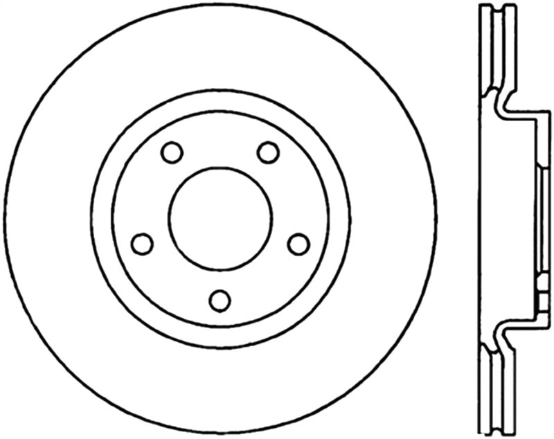 StopTech Sport Cryo Brake Rotor - Front - Left Side - Slotted - 300 mm OD - 25 mm Thick - 5 x 114.3 mm Bolt Pattern - Iron - Natural