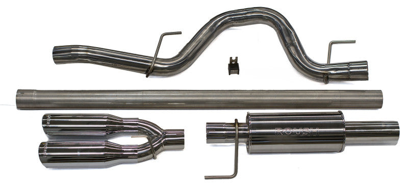 Roush Performance Parts Cat Back Exhaust System 2-1/2" Tailpipe 3.5" Tips Stainless - Natural